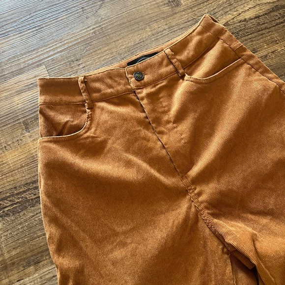 Rust Corduroy Flare Pants - Picture 2 of 3